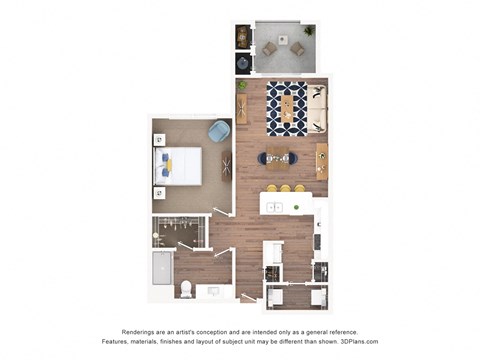 Miller Floor Plan at Pacana Park 55+ Apartments, Texas, 77571